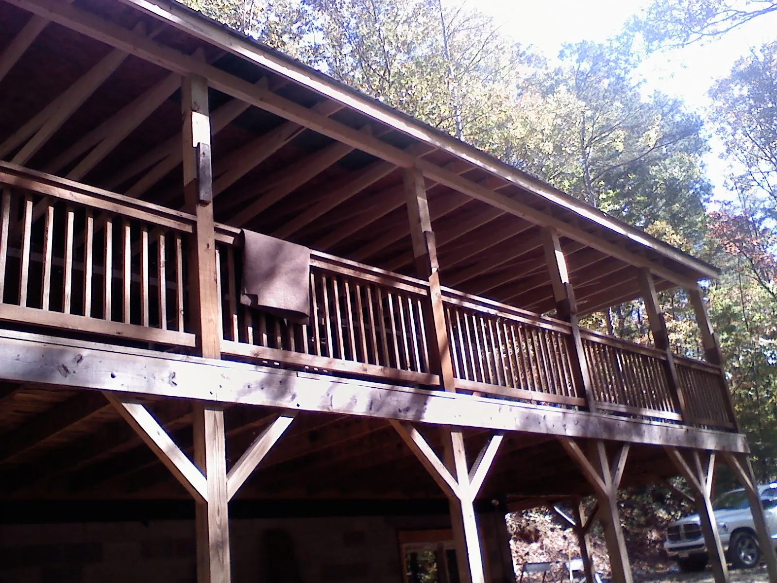 Timber framing under a new elevated porch and deck — Roof Leak Repair in Walker by Roofing Brothers